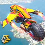 Real Flying Robot Bike : Robot Shooting Games Mod APK 1.1[Unlimited money,Free purchase,Plus,Invincible]