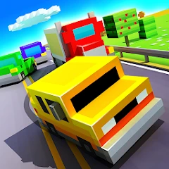 Blocky Highway: Traffic Racing Mod APK 1.2.7[Remove ads,Mod speed]
